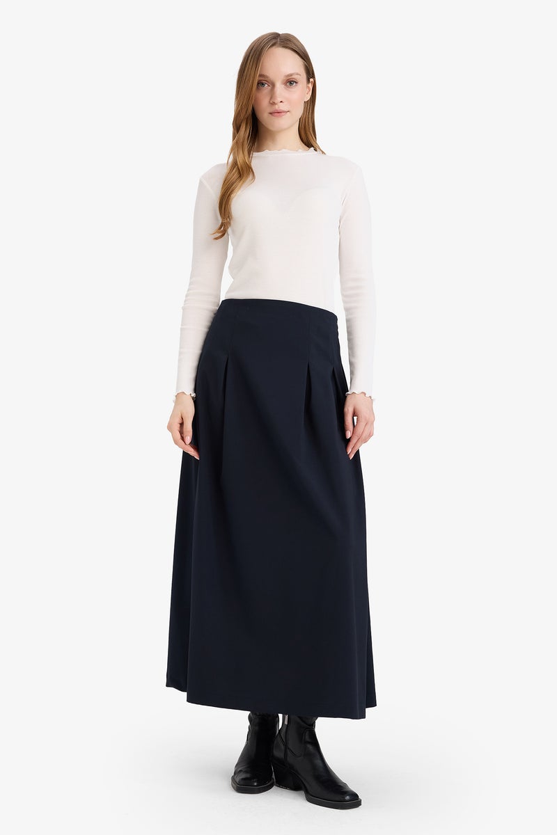 ديفاكتو تيشيرت بيزك سادة كم طويل مضلع بياقة عالية - Image 2